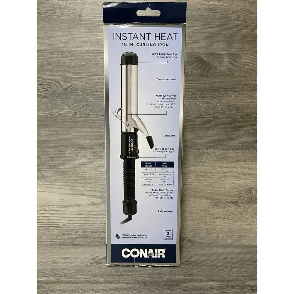 NEW Conair Instant Heat Curling Iron 1-1/4